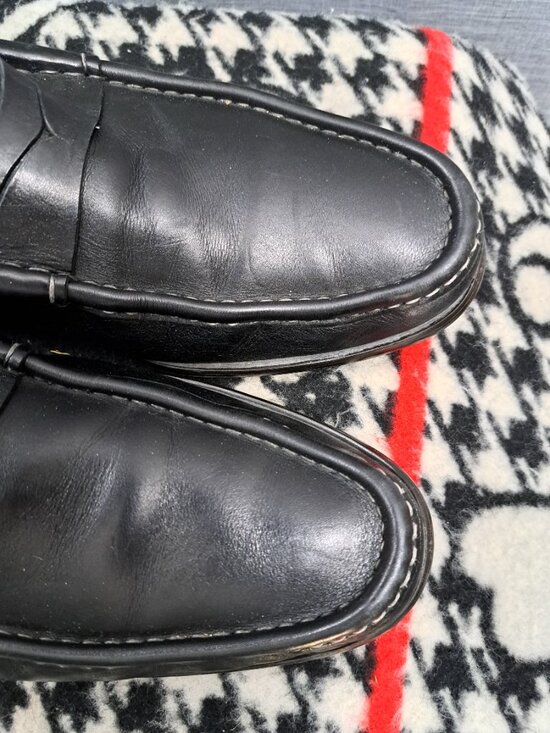 Santoni Leather Loafers Black Men\'s Dress Shoes Size 12 main image 5